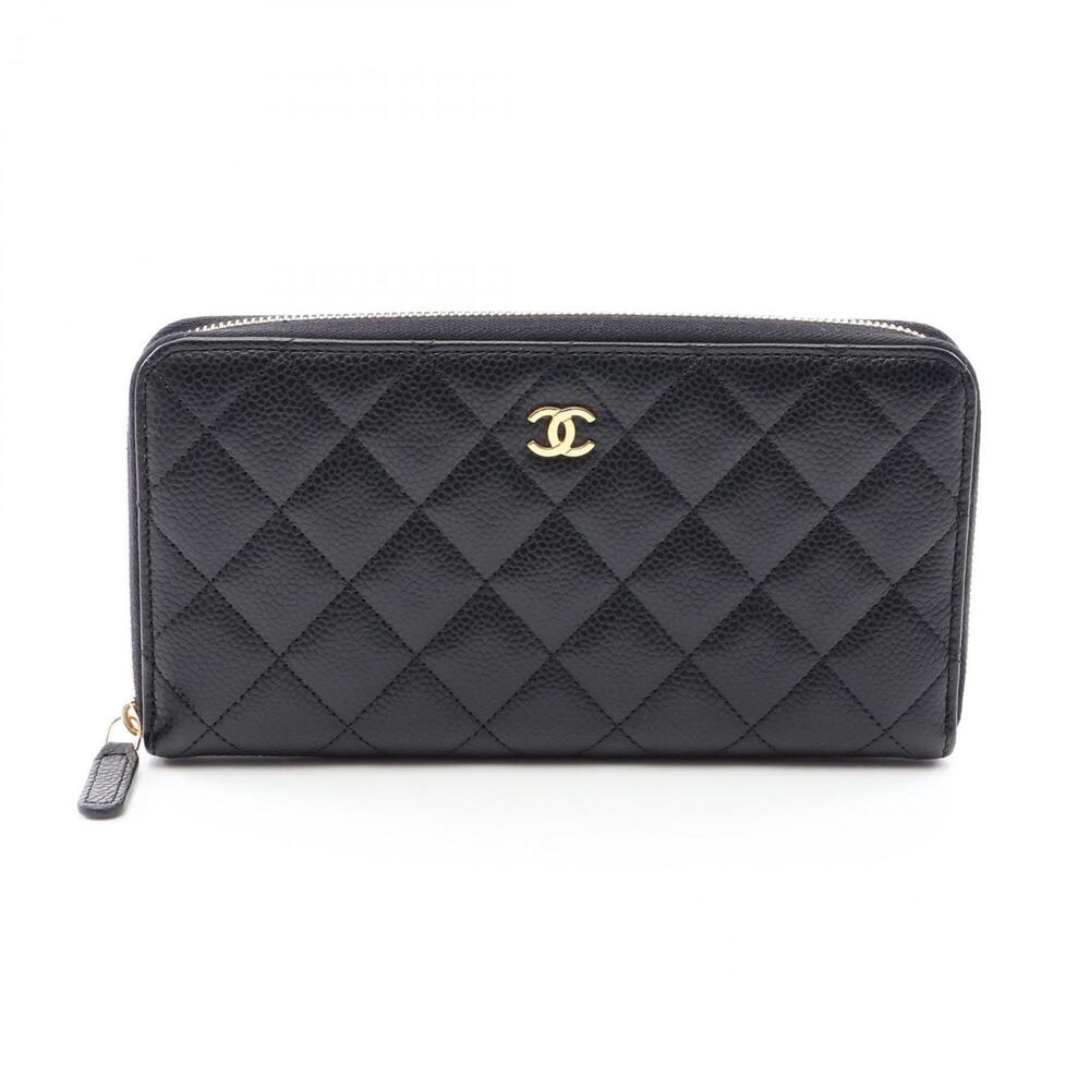 CHANEL Black Caviar Leather Wallet